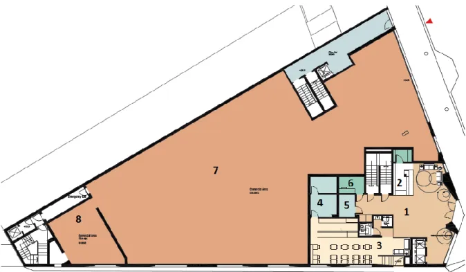 Figura 2.8 - Distribuição de áreas no piso 0  [Fonte: Projeto de arquitetura] 