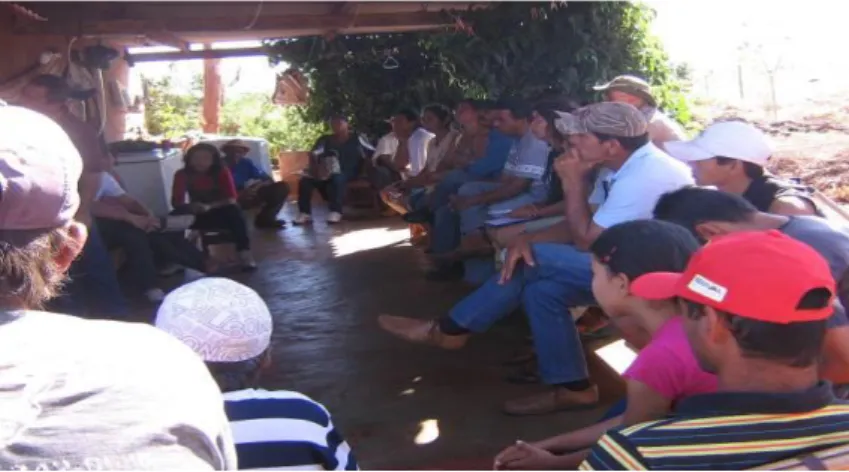 Foto  12:  Reunião  das  famílias  para  estudo  sobre  cultivo  de  bananas  e  organização  da  Assol