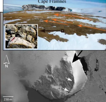 Figure 3. Close-up on the seabed morphology and swath bathymetry perspective views. The location of (a)–(c) is presented in Fig