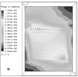 Figure  7  -  Representation  of  the  iso-surface  of  the  gas  in  plan  xy=0.005  m,  using  the  model of coalescence