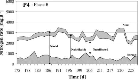Figure 4 - Mass Balance of nitrogen -nitrification- phase B