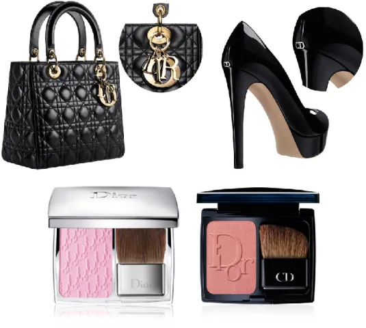 Figura 1: Produtos com o logotipo da marca Dior  Fonte: Da autora (a partir de &lt;http://www.dior.com) 