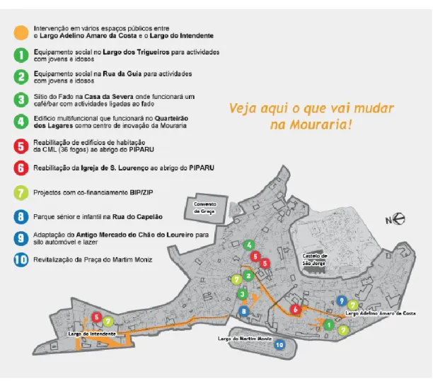 Figura 2 - Plano de intervenção da requalificação da Mouraria (Fonte: http://www.aimouraria.cm-lisboa.pt/)