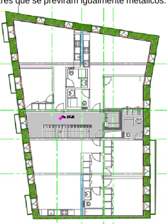 Figura 6 - Representação da planta do piso tipo do edifício  do Largo das Olarias, nº 35 a 42