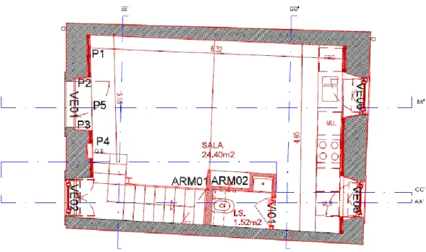 Figura 23 - projeto de arquitetura piso 0 (Seleiro, Cruz, &amp; Sandra, proposto planta dos pisos, 2017) 