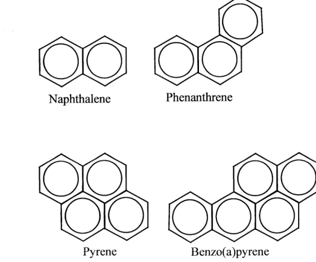 Figure 7: Structures of selected Polycyclic Aromatic Hydrocarbons (PAHs). 