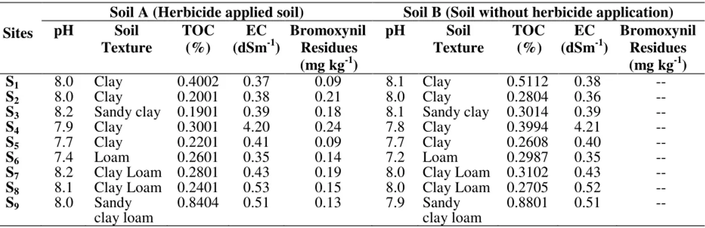 Table  3  -  Maximum,  minimum  and  average  (±standard  deviation)  values  of  microbial  biomass  carbon,  nitrogen,  phosphorus and bacterial population of soil A and soil B