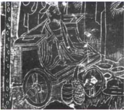 Figura 2-2 – Gravura de uma das primeiras representações de uma cadeira com rodas  [Sawatzky]