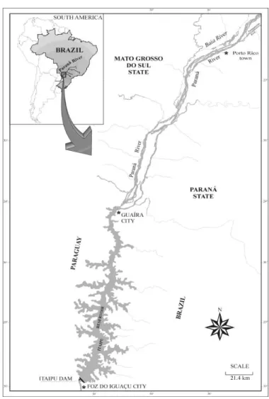 Figure 1 - Study area in the Paraná River. 