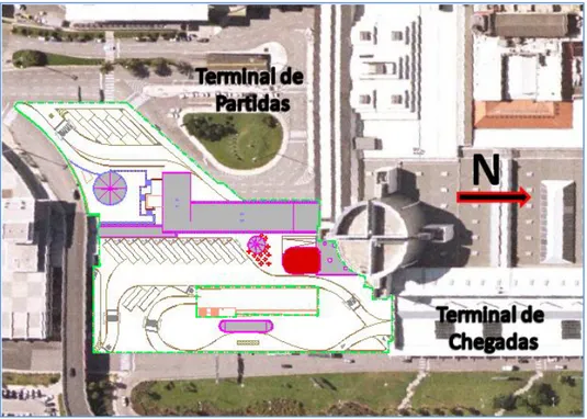 Figura 2 - Área de intervenção / Localização do estaleiro [3]. 