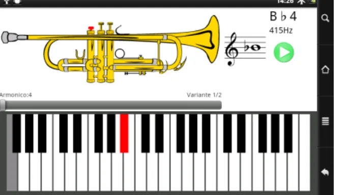 Figura 2.34: Interface gráfica do aplicativo Hot To Play Trumpet[68].