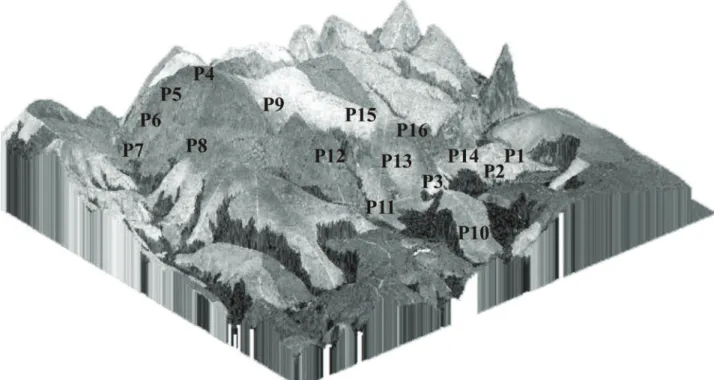 Figure 2. Distribution of the soil profiles in the study area using digital elevation model (DEM).