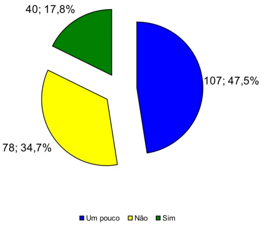 Gráfico 3:  Distribuição dos profissionais do PSF de Uberlândia, segundo relato de conhecimento do  Estatuto do Idoso em número e porcentagem, abril a setembro de 2006