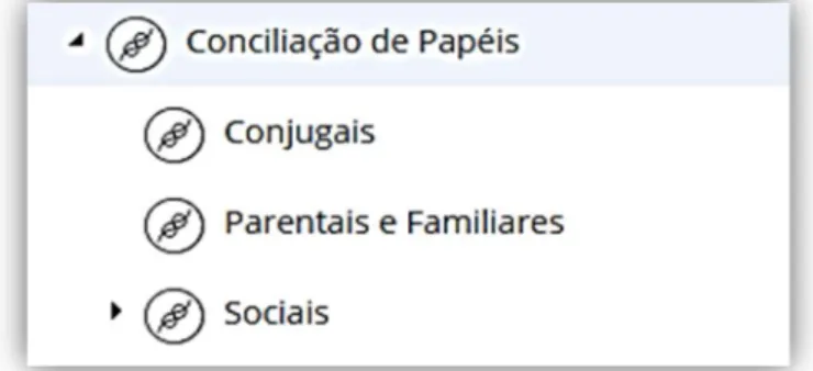 Figura 8 - Categoria Conciliação de Papéis e Subcategorias 