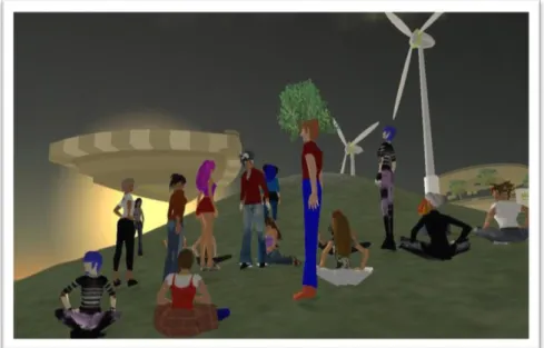 Figura 4- Primeira reunião da comunidade 3D no Second Life 