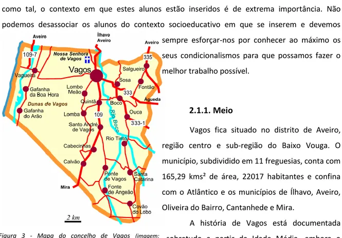 Figura  3  -  Mapa  do  concelho  de  Vagos (imagem: 