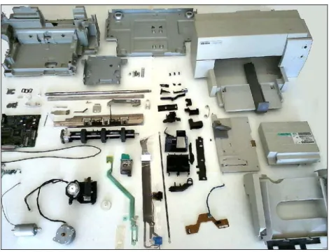 Figura 1. Componentes de uma impressora HP série 600. 