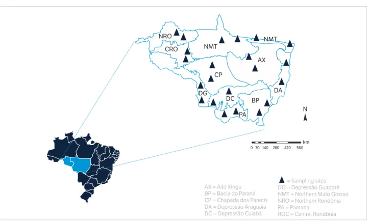 Figure 1. Distribution of the ecoregions in the study area.
