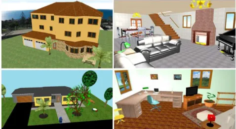 Figure 2.15 – Virtual environments produced using the tool developed by Santos et al.