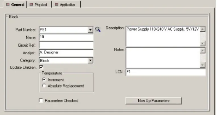 Figura 4.1: Ecrã de introdução de parâmetros gerais no módulo MIL-217