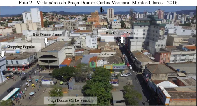 Foto 2 - Vista aérea da Praça Doutor Carlos Versiani, Montes Claros - 2016. 