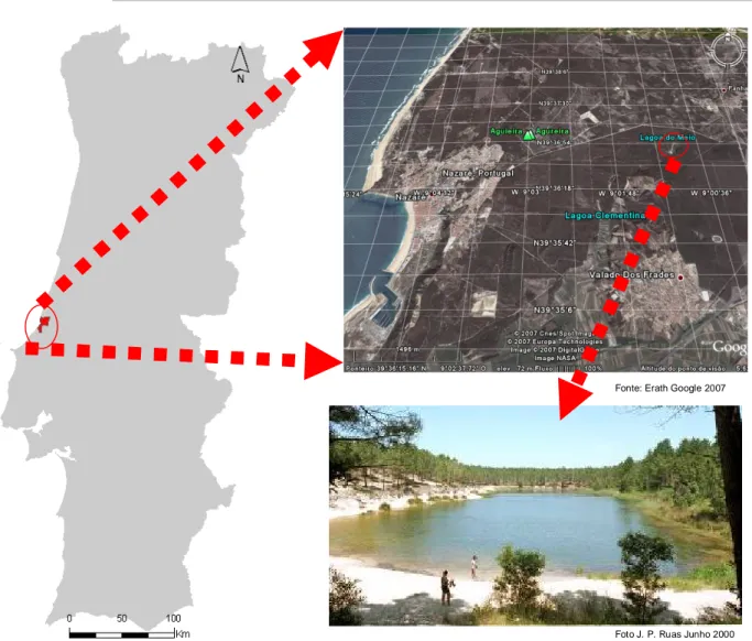 Figura II.1 – Enquadramento geográfico da Lagoa do Saloio (Nazaré). 