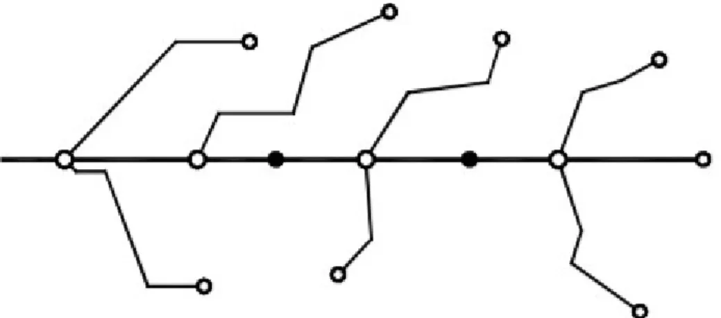 Fig. 6 - Linha principal alimentada por linhas complementares. (Costa, 2008). 