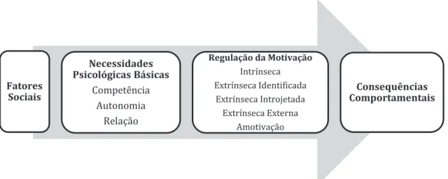 Figura 2 - Teoria da Autodeterminação (retirado de Pires,Cid, Borrego, Alves, &amp; Silva, 2010, p.34).