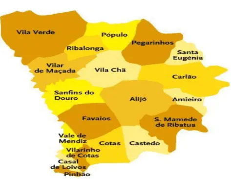 Figura 1. Mapa Concelho de Alijó 