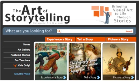 Figura   4:   Website   interativo   —   The   Art   of   Storytelling   —   do   museu   Delaware   Art   ,   2013   