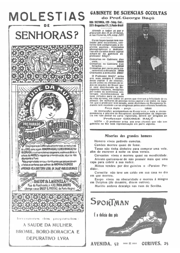 Ilustração 5 - Careta. Rio de Janeiro, 07/08/1915. (anúncio de ocultismo no canto direito superior) 