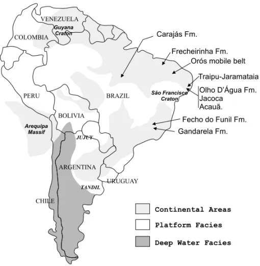 Fig. 2 – Geographic location of sampled stratigraphic units in the present study: