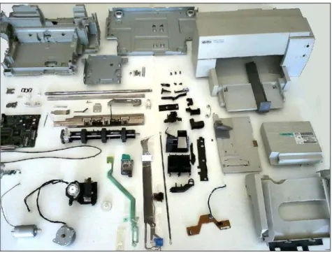 Figure 1. Overview of the component parts of an HP 540 printer 