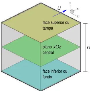 Figura  1.5: Nomenclatura para os planos na direção y referenciados na  cavidade, denominados planos transversais.