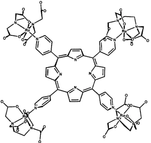 Fig. 6 – Structural representation of the polymetallic porphyrin [MTPyP{Ru(edta) 4 ] n+ .