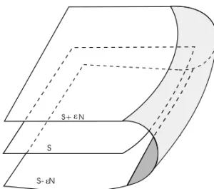 Fig. 1 – Thickening of the surface S.