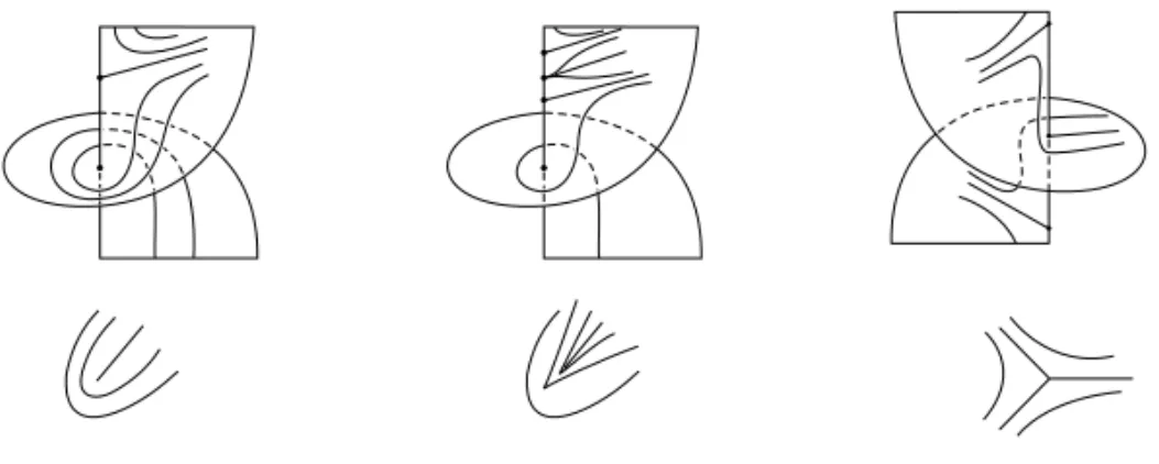 Figure 3 shows the behavior of X near the projective line and the blowing down of the integral curves.