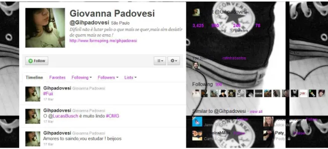 Ilustração 7  –  Perfil de Giovanna no Twitter 1