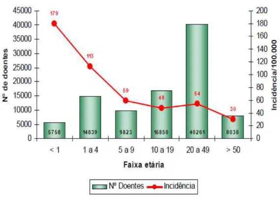 Figura  2  -  Surtos  de  DTA  por  ano  e  número  de  doentes.  Brasil,  1999  –   2009