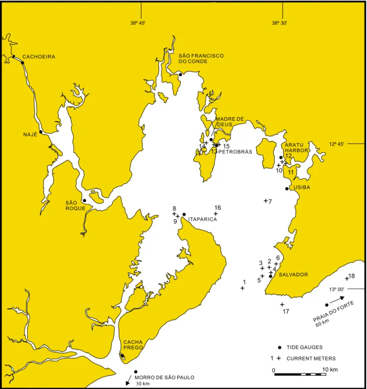 Fig. 3 – Location of the tidal and tidal current measurement sites.