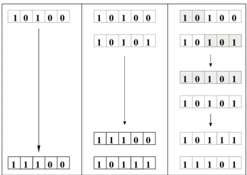 Fig. 2a – Schematic representation of the genomic changes for AS, AP, MP (from left to right).