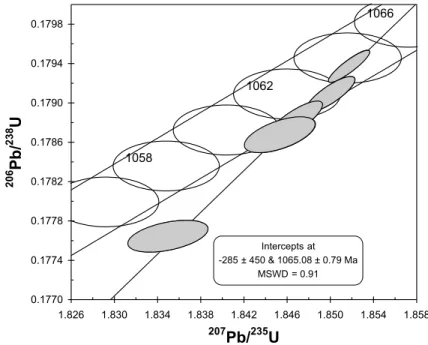 Fig. 1 – The U-Pb concordia diagram for 91500 standard using 235 U- 208 Pb “IPGG” spike.