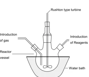 Figure 1 illustrates the reactor used in these experiments. The three inlets of the reaction flask were used: