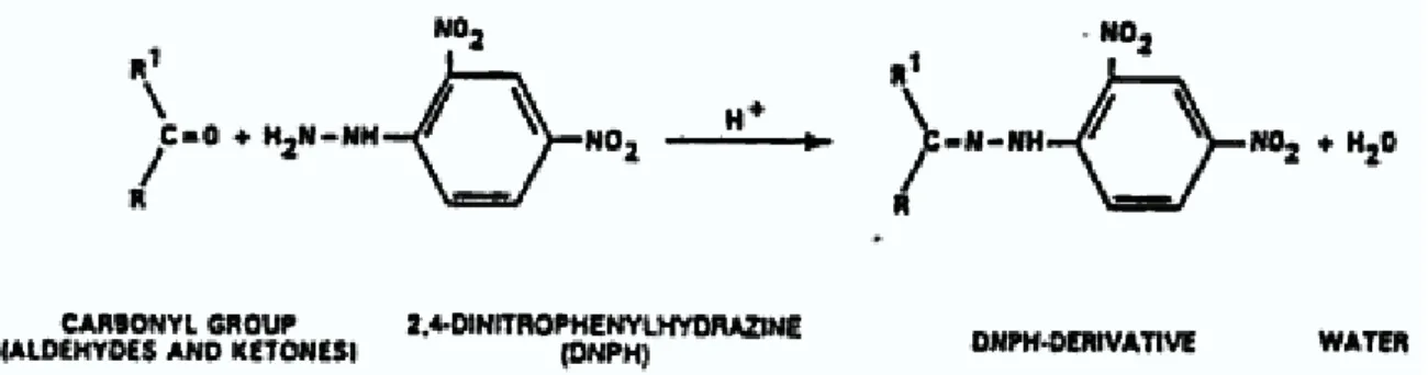 Fig 3.3 Reaction of carbonyl compounds with DNPH 