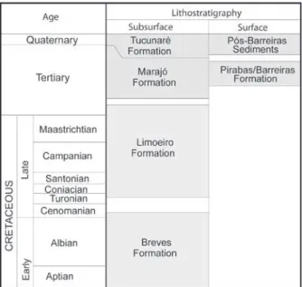 Fig. 3 - Schematic stratigraphic chart of the study area with the main  sedimentary units both in subsurface and surface.