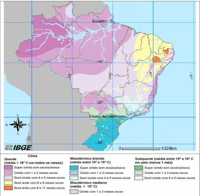 Figura 1.1 – Mapa climático brasileiro 