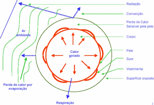 Figura 1.2 – Interação térmica entre o conforto humano e o meio ambiente 