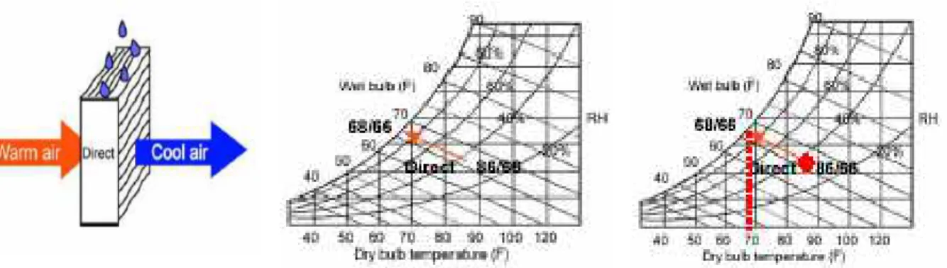 Figura 1.8 – Queda da temperatura de bulbo seco no painel evaporativo 