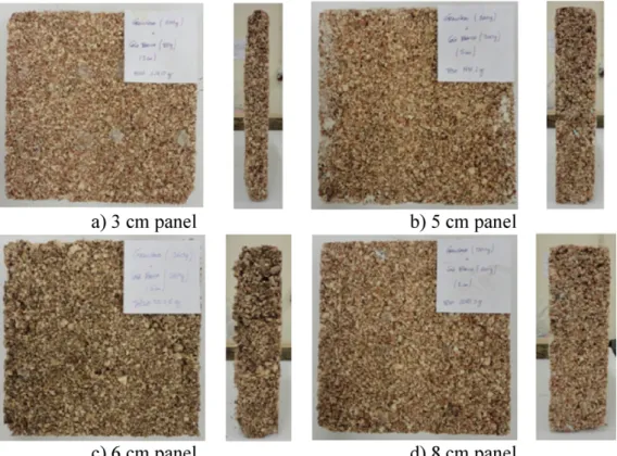Fig. 6. Corn cob particleboard samples (25 cm ×25 cm).