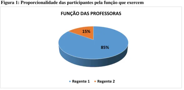 Figura 1: Proporcionalidade das participantes pela função que exercem 